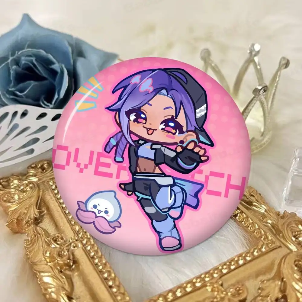 Overwatch Slogan Round Button Pins – Creative Brooches for Backpacks & Clothes, Fashion Cartoon Jewelry Gifts