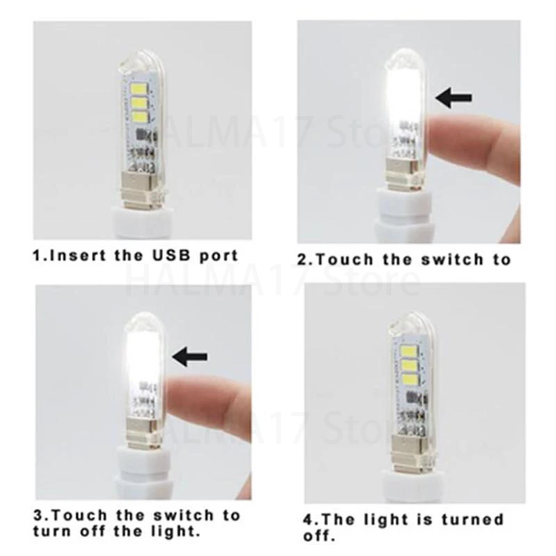 Usb Led Light Night Lights book reading lighting Touch switch adjustable Baby Lamp Kid Bedroom for home PC notebook powerbank J