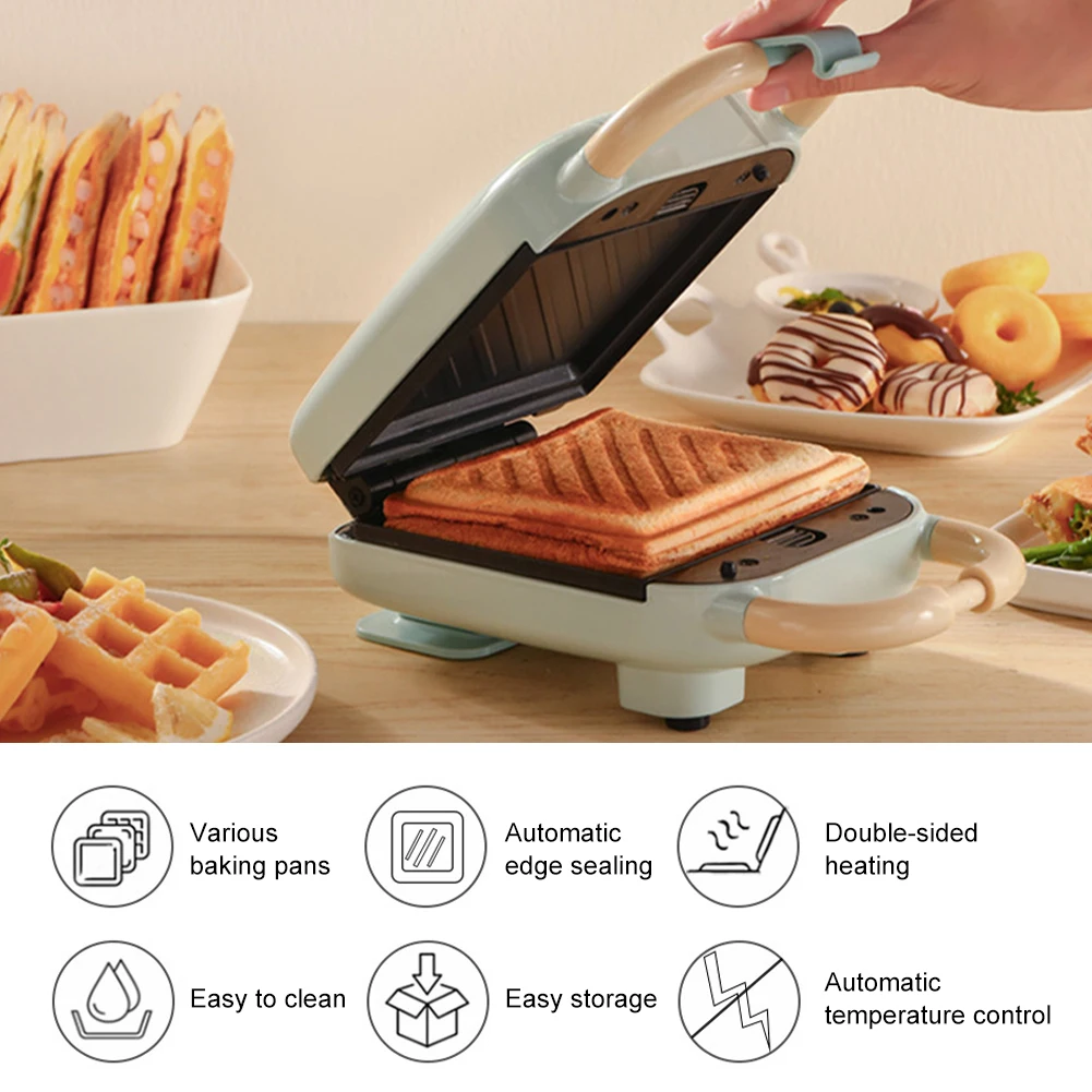 650W Mini Sandwich Toaster Portable Waffle Maker Electric Panini Maker for  Dorms Apartments AU 220V Pink Home Breakfast Machine - AliExpress