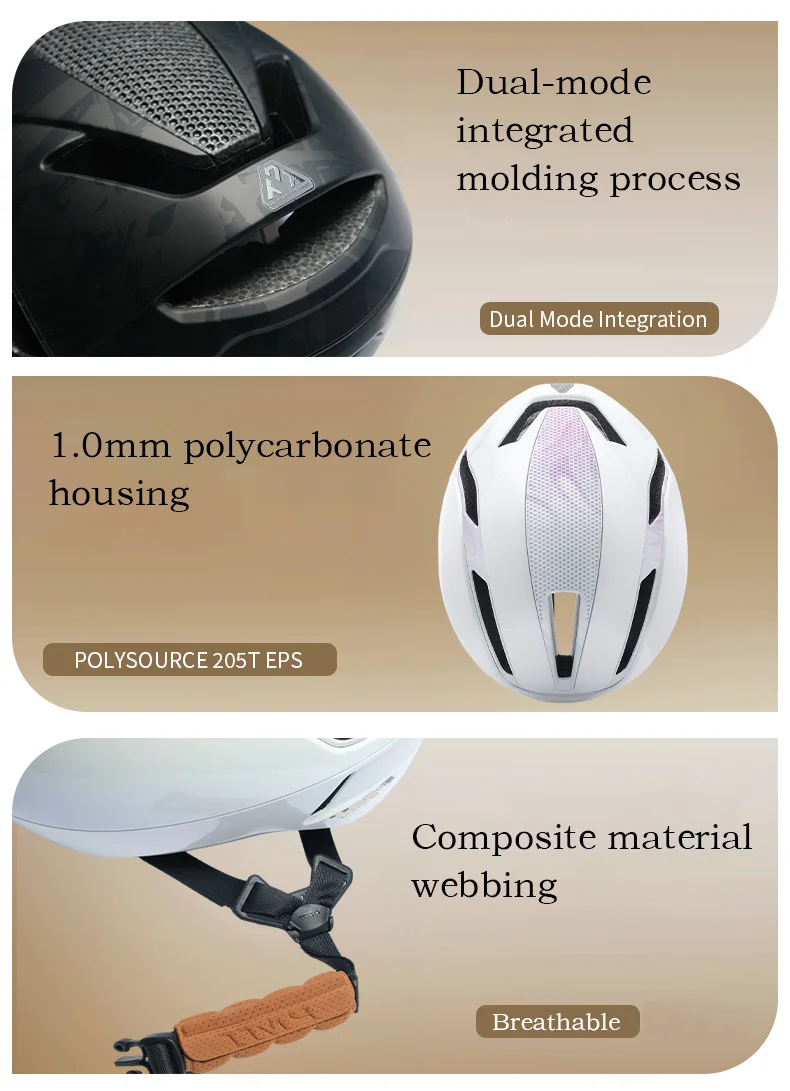 Fahrradhelm mit PTP-Kern-Technologie, Stoßdämpfung, für Männer und Frauen, einteiliger, pneumatischer Helm, MTB, Rennrad, universell einsetzbar. – Detail 4