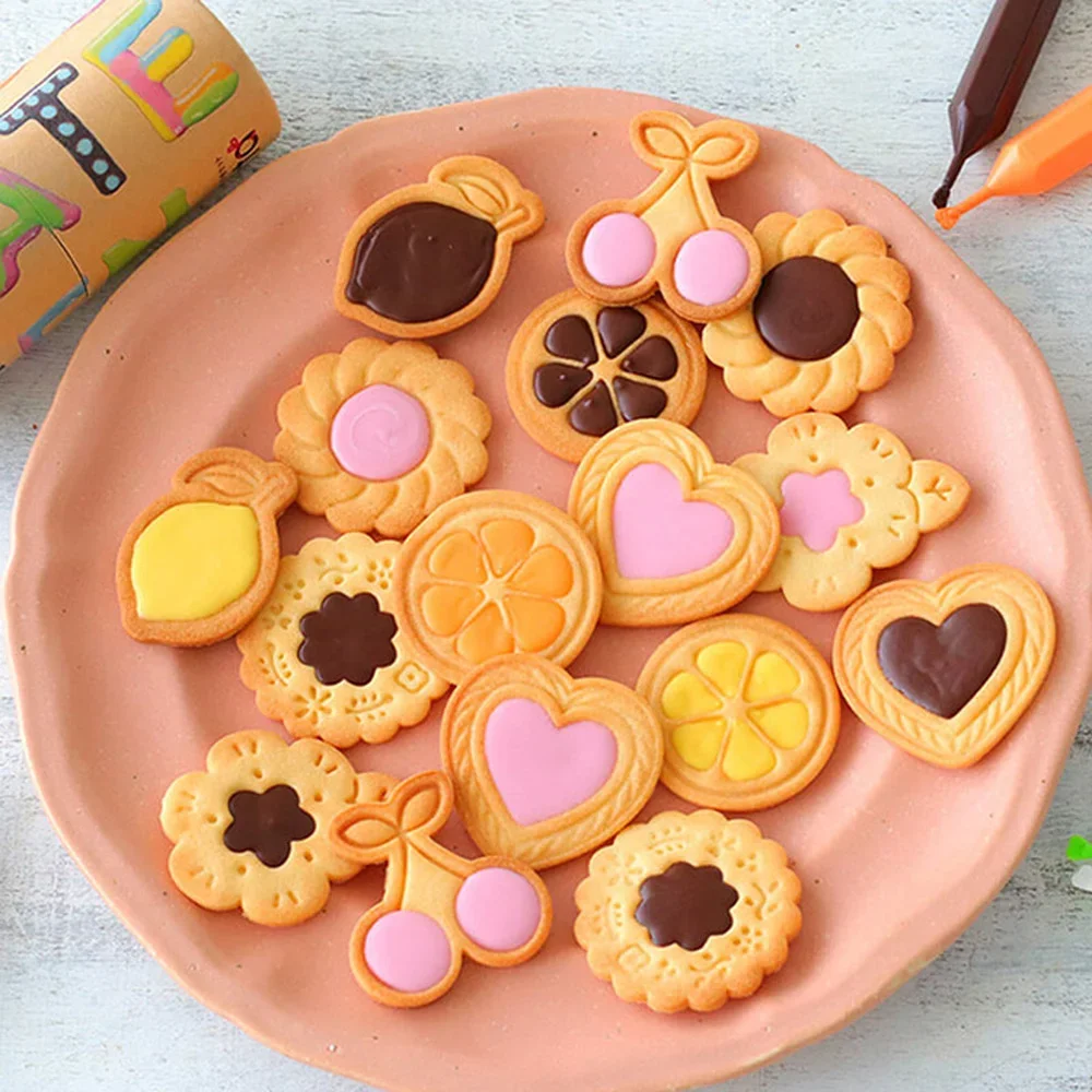 Valentine's Day Sandwich Biscuit Mould 3D Cookie Embossing Mould Flower Love Heart Fruit Animal Shaped Baking Cake Mold Set