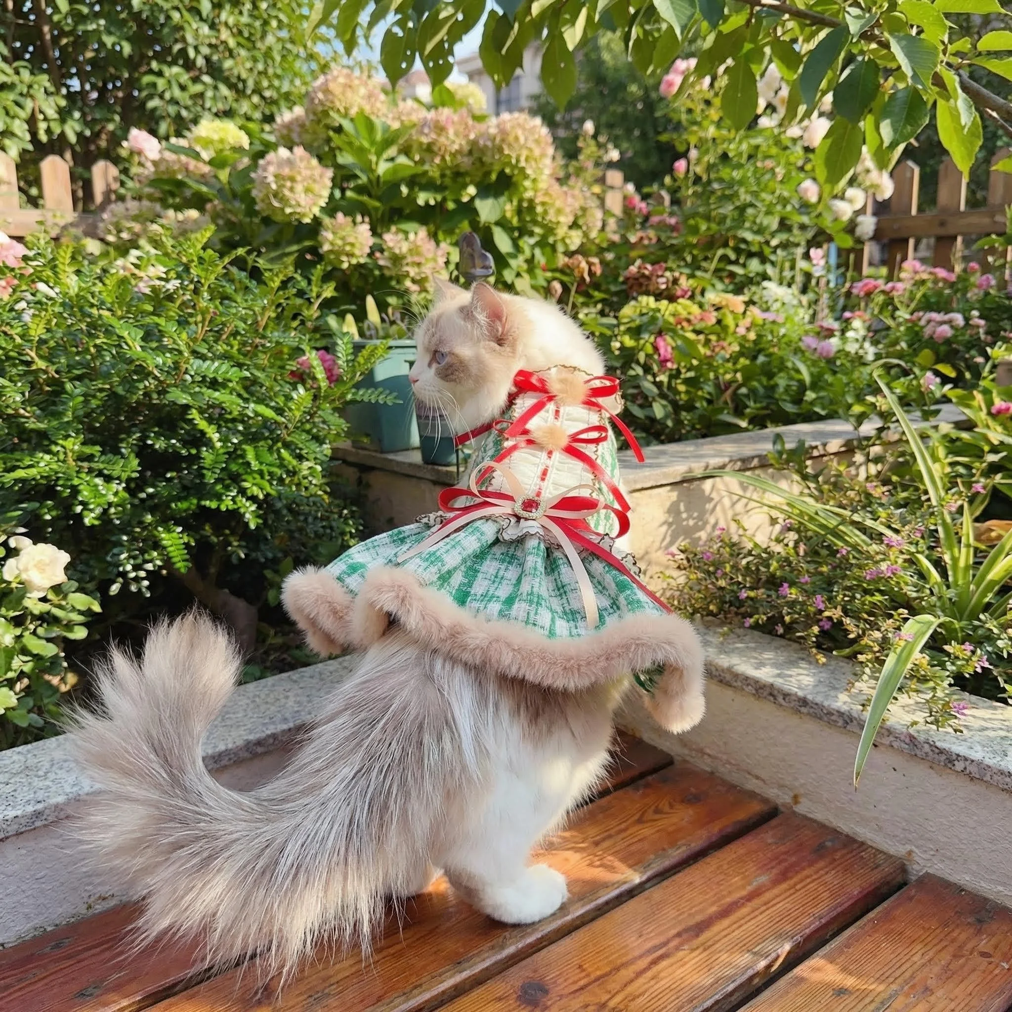 애완 고양이 강아지 기모 안감 새해맞이 애완 동물 옷 (소형견 및 요키용) 축제용 면 패딩 코트 겨울 애완 동물 의류