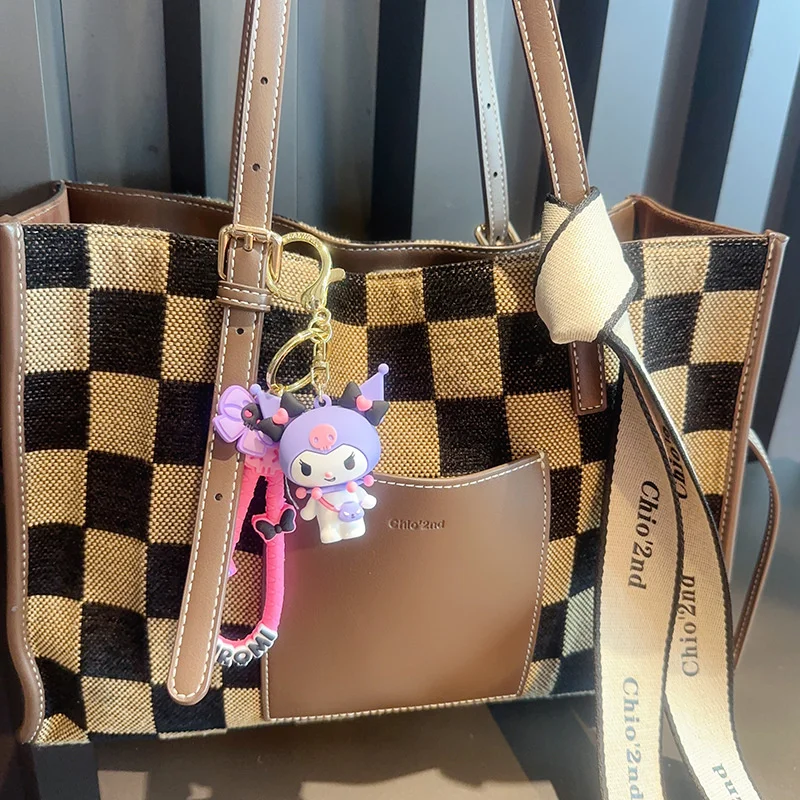 Sanrio Y2K Keychian Kawaii My Melody Kuromi Pendant Keyring Sweet Girls Bags Keychains Cartoon Children Toy Women Car Key Chain