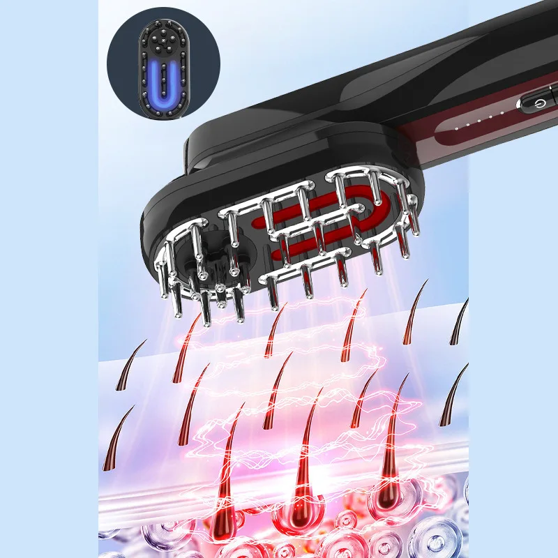 Multi functional red light electric hair care and massage device, household facial beauty and hairdressing comb, micro current