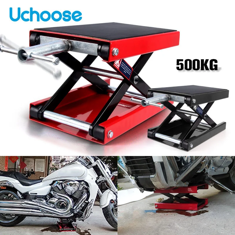 500KG 1100LBS Motorcycle Jack Professional Repair Rack Center Scissor ...