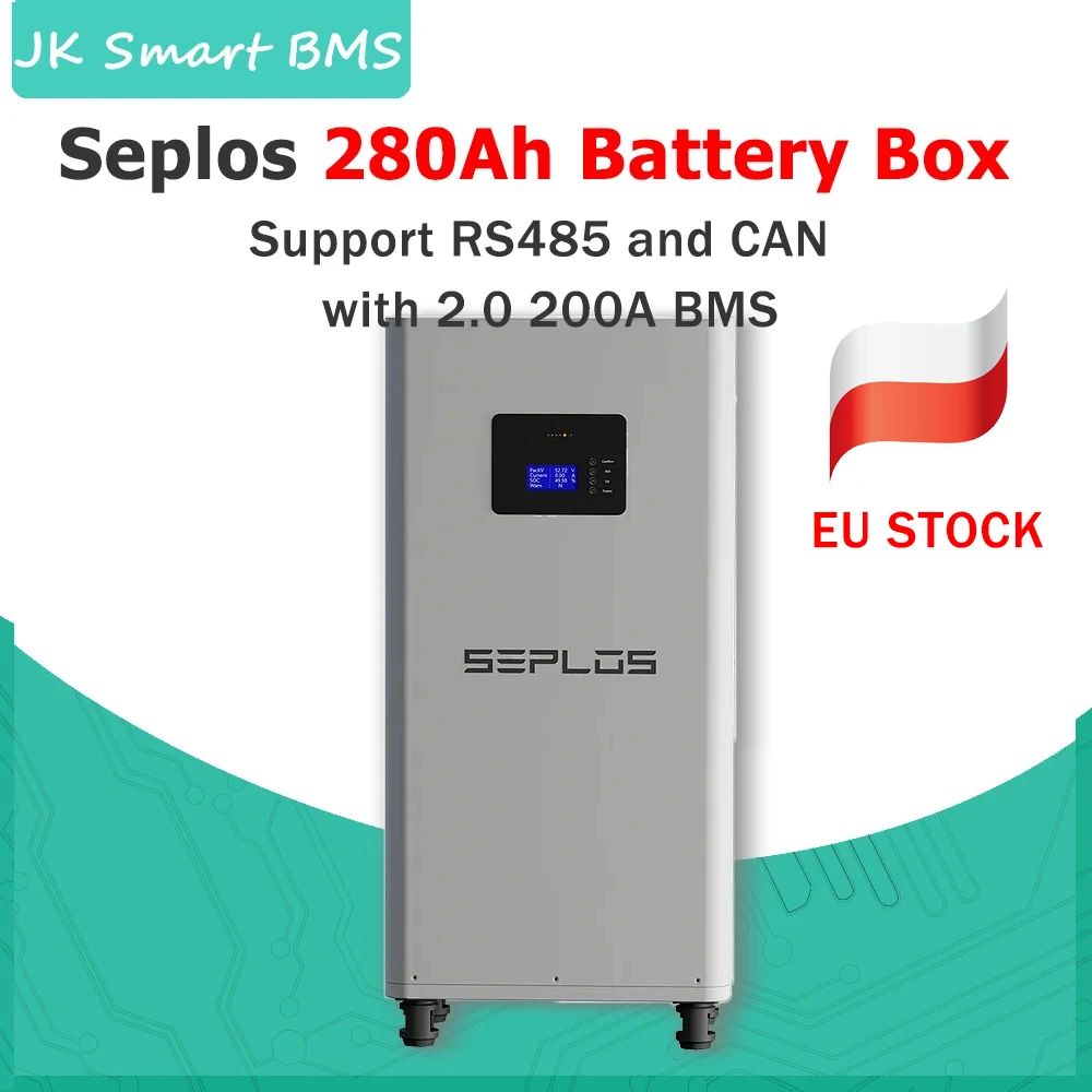 Seplos 리튬 인산염 배터리 팩, DIY 키트 세트, 케이스 조립 상자, 셀 없음, 48V, 280Ah, 14.3KWh, LiFePO4