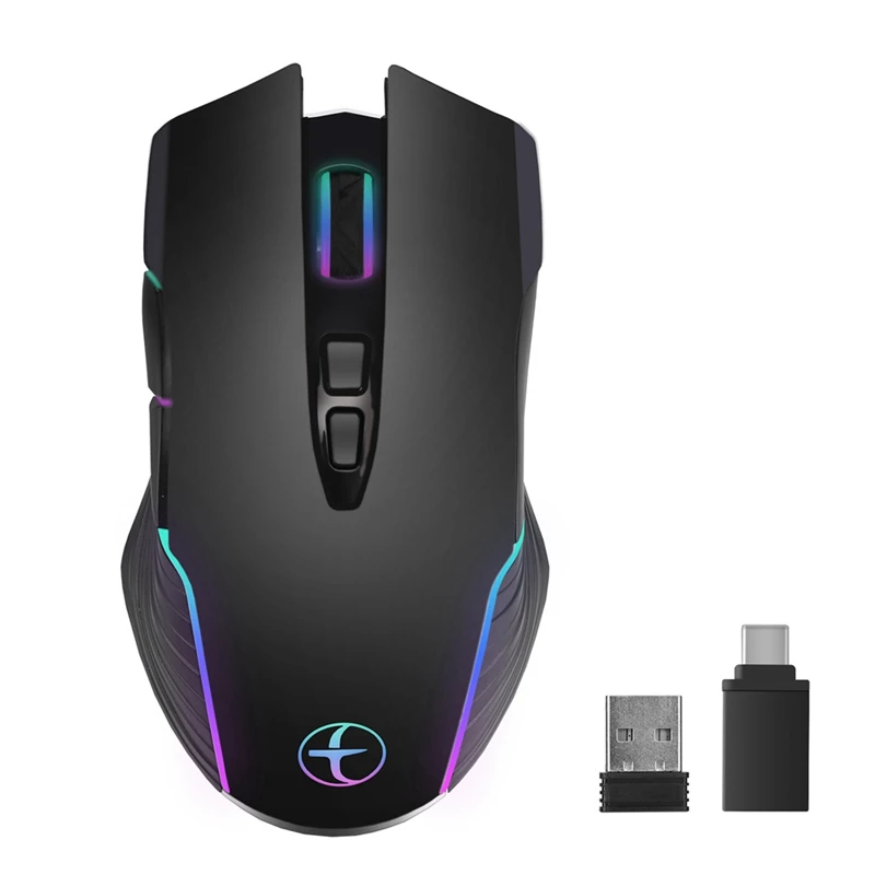 Jiggler Mouse Da Gioco Led Mouse Ricaricabile 2.4G 1600 Dpi Mouse Ergonomico Mini Mouse