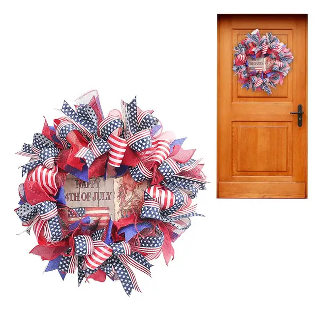 Ring Wreath July 4th Home Decorations Wreath For Patriotic Independence Day  And Red White Blue Wreath Stands for Cemetery - AliExpress