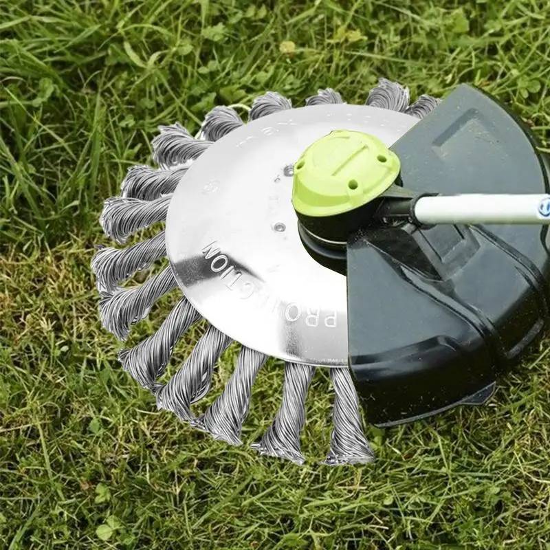 SteelWireWheelGardenWeedBrushLawnMowerGrassEaterTrimmerBrush