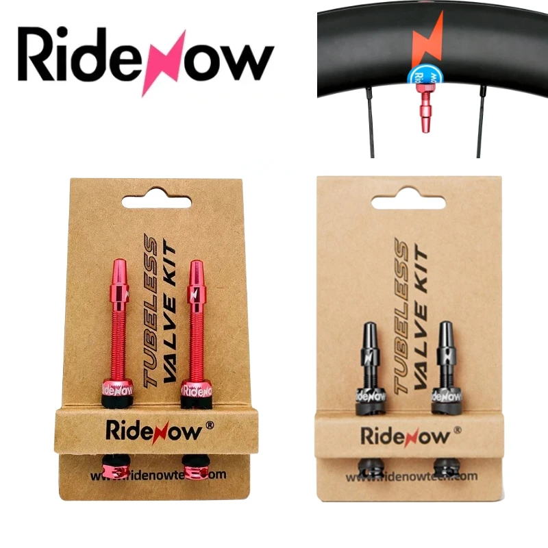 Ridenow Bicycle Tubeless Valve 45/65/85mm Anodized Aluminum Alloy Presta Valve Removable Core Air Road MTB Gravel Bike
