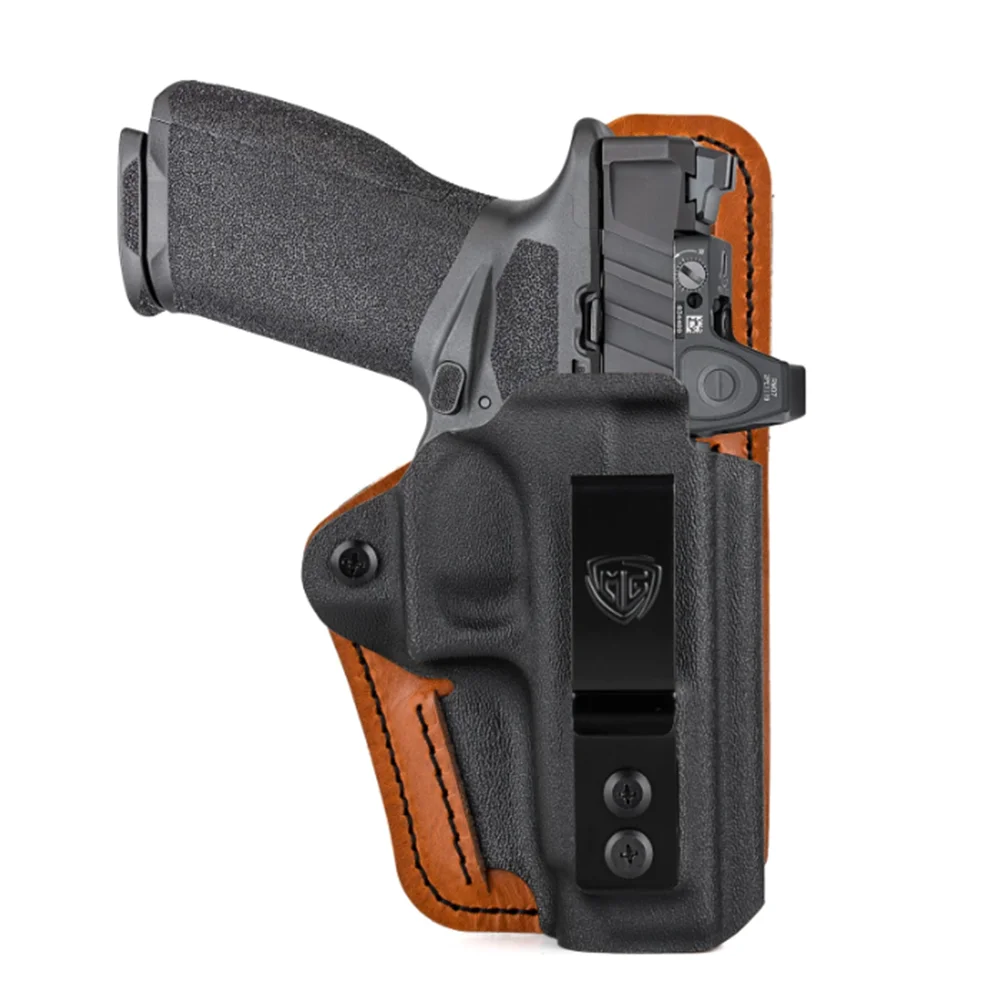 IWB Kydex Leder & Schaumstoff Gepolstertes Hybrid-Holster für 9mm Springfield Armory Echelon 4.0C und Echelon 4.5F Clips Verdecktes Tragen – Detail 10