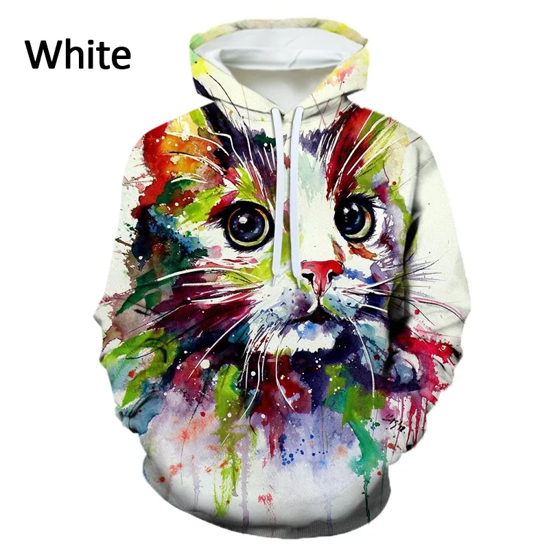 

2022 Men's Hoodie 3D Funny Printed Cat Pullover Fashion Long Sleeve Sweatshirt for Men Women Casual Sports