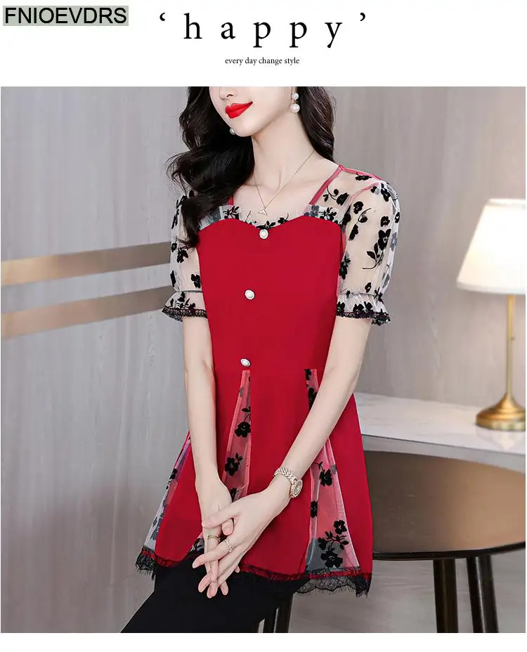 Hot Sales Autumn 2024 Women European Fashion Elegant Black Shirt Sheer Mesh Ruffles Casual Tunic Belly Peplum Tops And Blouses