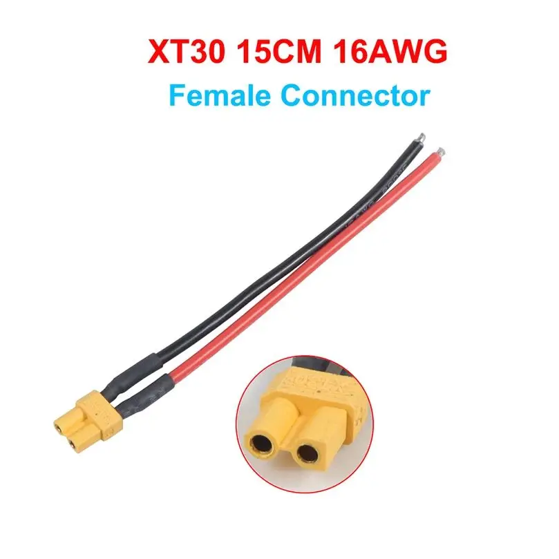 XT30 Stecker Adapter Stecker/Buchse Stecker 15CM 16AWG Silikon Draht Kabel für RC FPV Quadcopter Racing Drone Teile