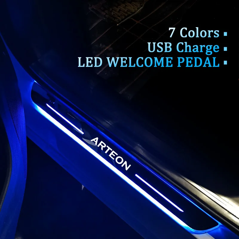 Custom Logo Dynamic Led Welcome Pedal Door Sill Pathway Light Car Scuff  Plate Pedal Treshold For Volkswagen Arteon 2017-2022 - Car Stickers -  AliExpress