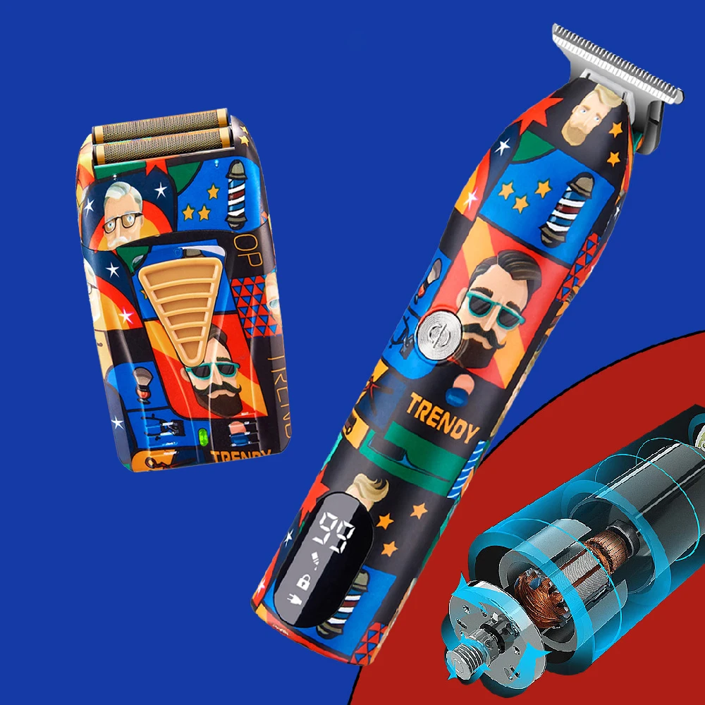 

Hair Clipper USB Charging Professional Barber Hair Cutting Machine Beard Trimmer Shaver LCD Display Screen Salon Tools
