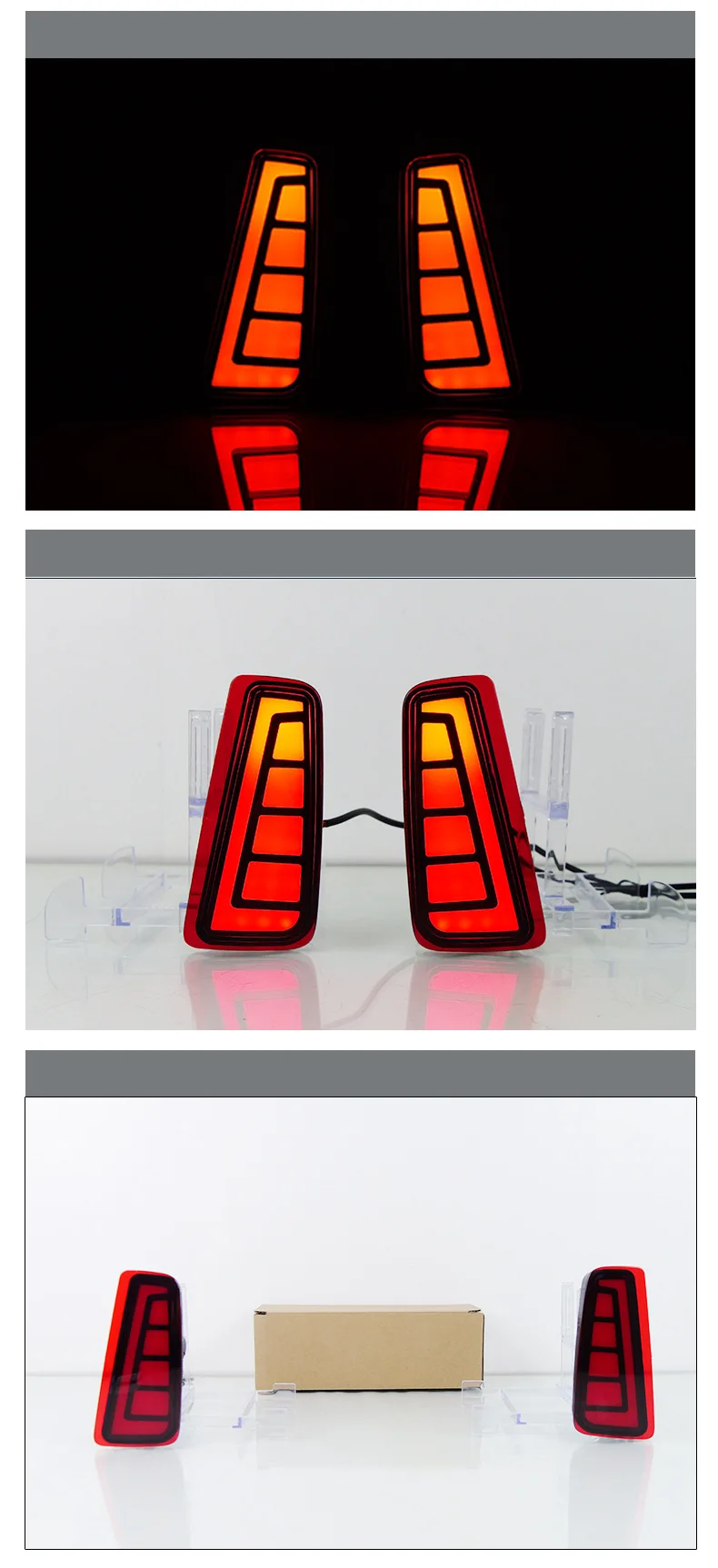 For Subaru Outback US Version 2015-2020 LED Rear Bumper Light Modified DRL Rear Fog Light Dynamic Turn Signal Brake High Bright detail image 4