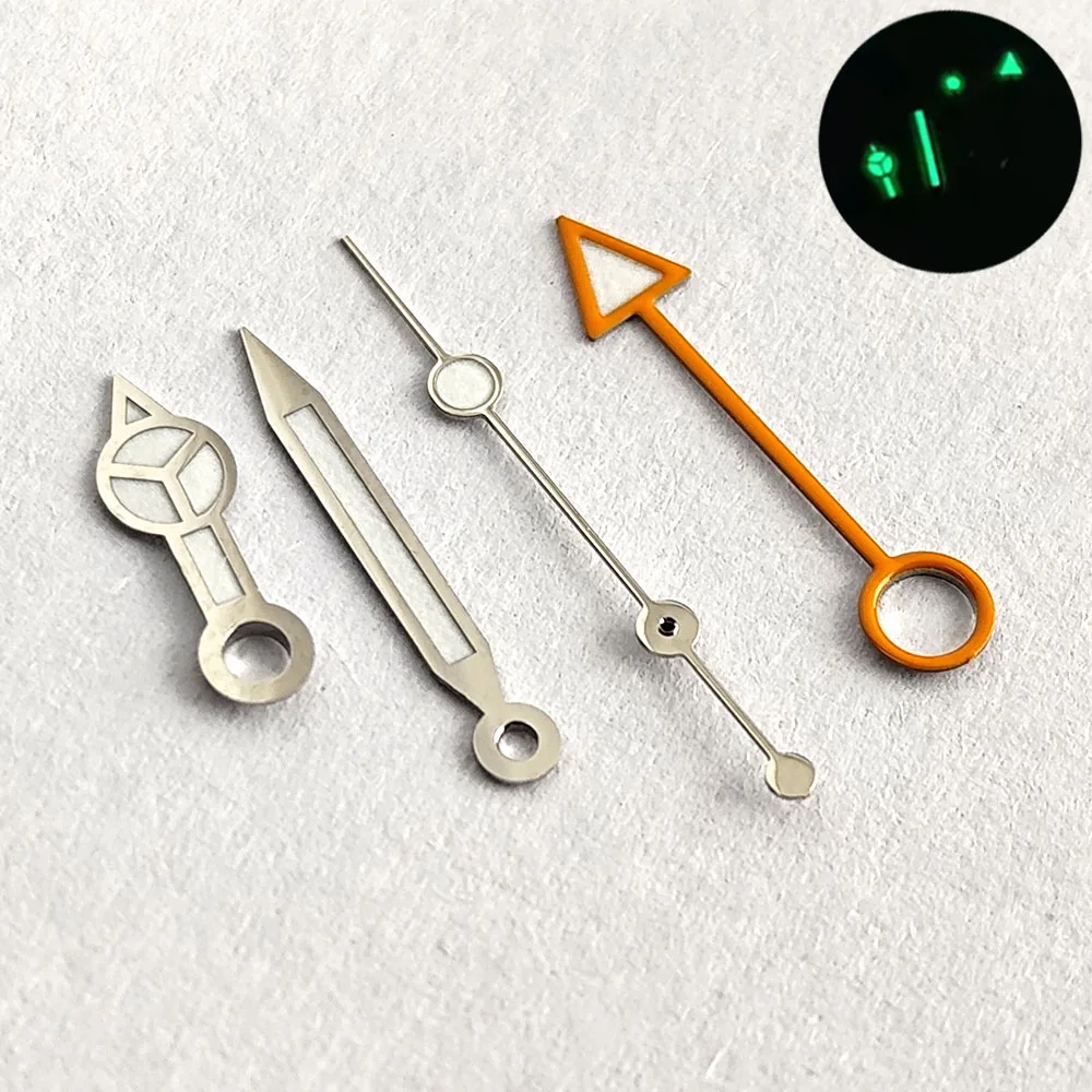 Enhanced GMT Luminous Watch Hands in Blue & Green