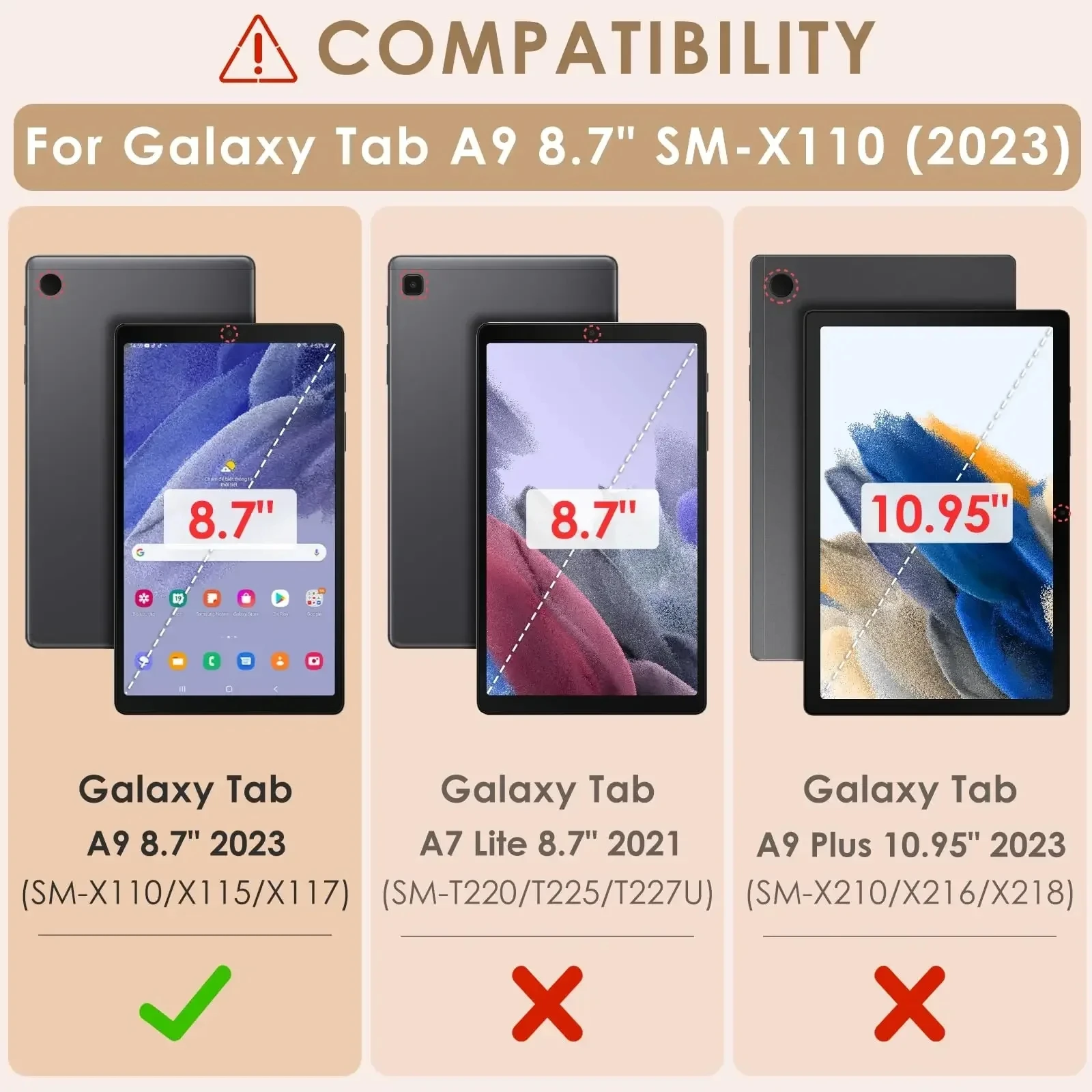 2 pz per Samsung Galaxy Tab A9 8.7 pollici 2023 SM-X110 X115 X117 pellicola protettiva per schermo antigraffio durezza Tablet vetro temperato