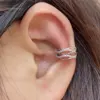 Boucles d'oreilles à Clip pour femmes et filles, 1 pièce, géométrie creuse arc-en-ciel, CZ, manchette, grimpeur, Cartilage, os, faux boucle d'oreille, Non Piercing