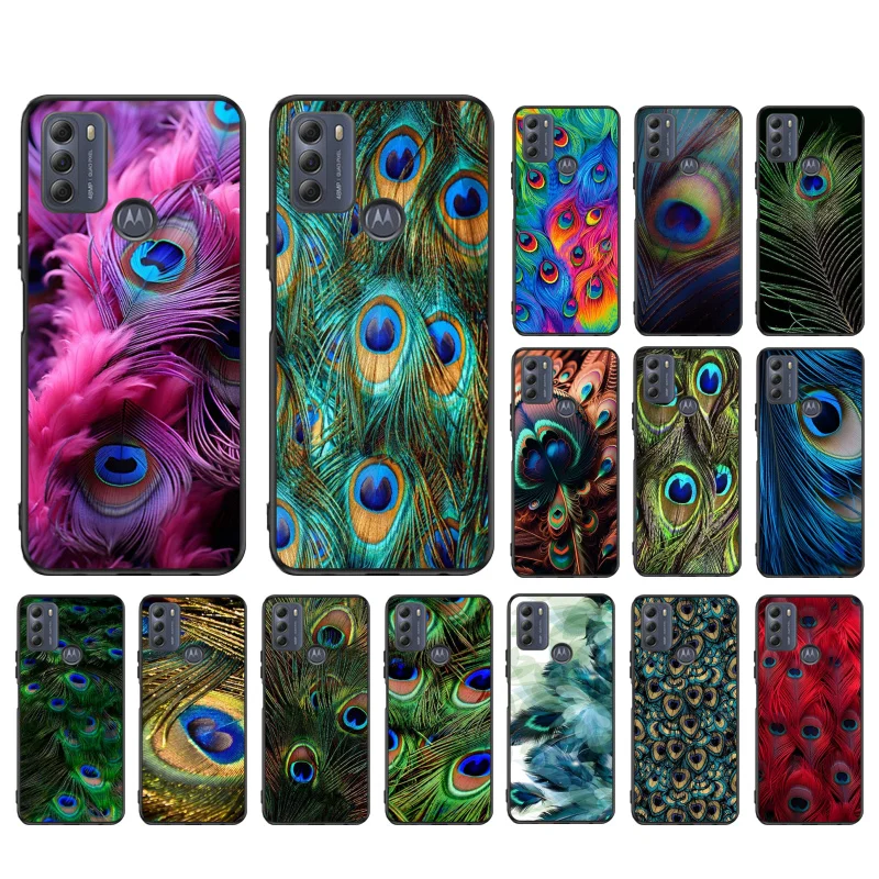 

Peacock Feathers Phone Case For Moto E32 E32S E20 E40 E7 Plus Edge 40 30 Ultra Neo 20 lite G13 G9Plus GPure GStylus