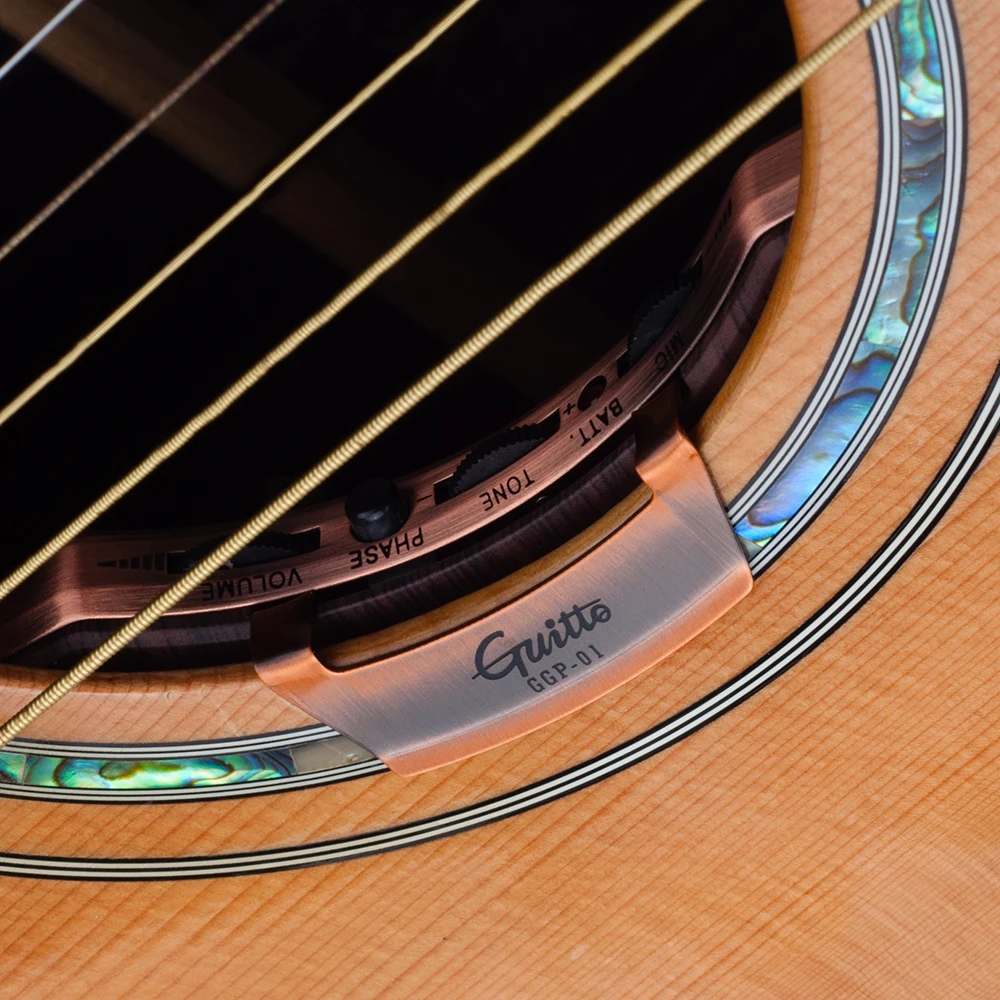 Guitto Series GGP-01 Guitar Pickup Dual Microphones Pickup Mode EQ Adjustment fo