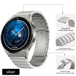 Luxury 22mm Quick Fit Titanium Metal Band - Premium Business Bracelet Strap - Samsung Gear S3 (Silver 01)