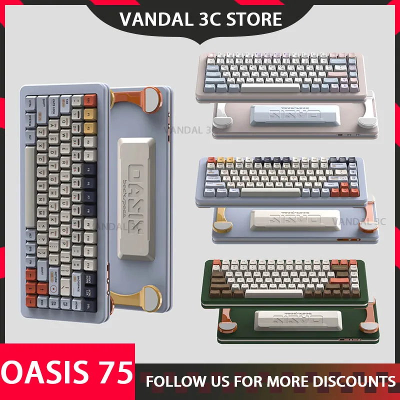 

Проводная клавиатура Backspace Oasis 75 с магнитной осью, игровая клавиатура для электронных видов спорта, Алюминиевая клавиатура для рабочего стола, подарки