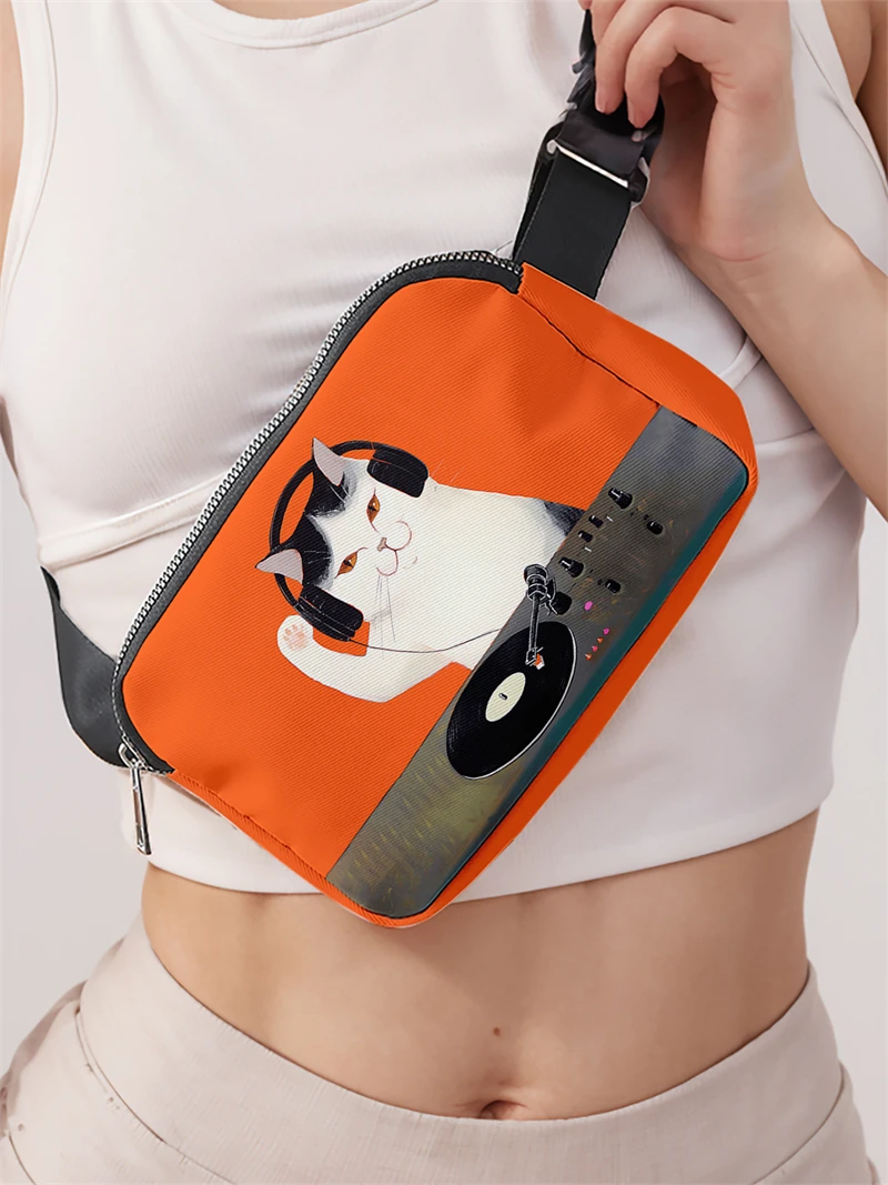 1pc,trendy cat fashion adjustable crossbody bag, neutral sports waist bag, suitable for running