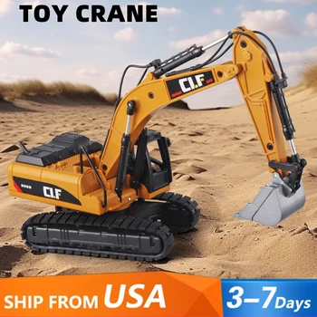 Excavator Toy Construction Truck Toy - Simulated Lights Crawler Excavator Toy - Construction Truck Toys for Boys 3 - 5 Year Old - GloreeWorld