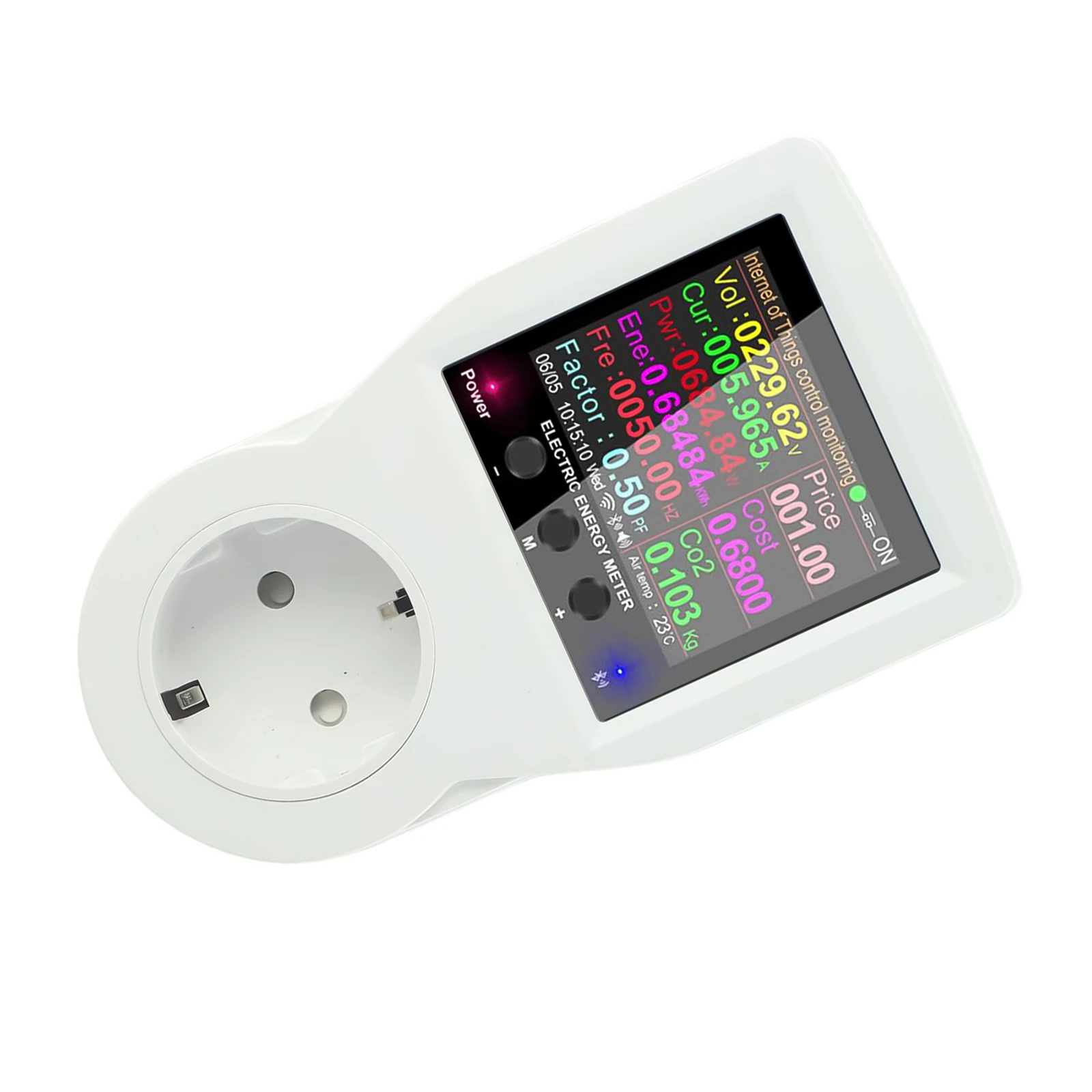

AC Power Meter Digital Wattmeter WiFi Version Measuring Current up to 10A Measures Energy Consumption up to 1999kWh