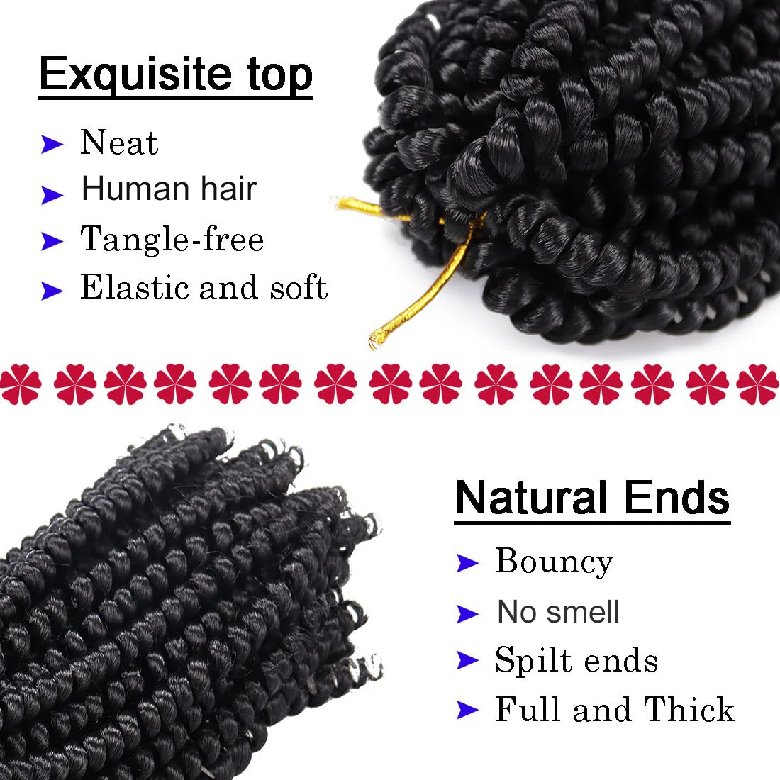 Spring Twist Crochet Hair 100% Human Fluffy Bomb Hair Twist Braiding Virgin Hair Extensions Suitable For Women Fast Shipping 5