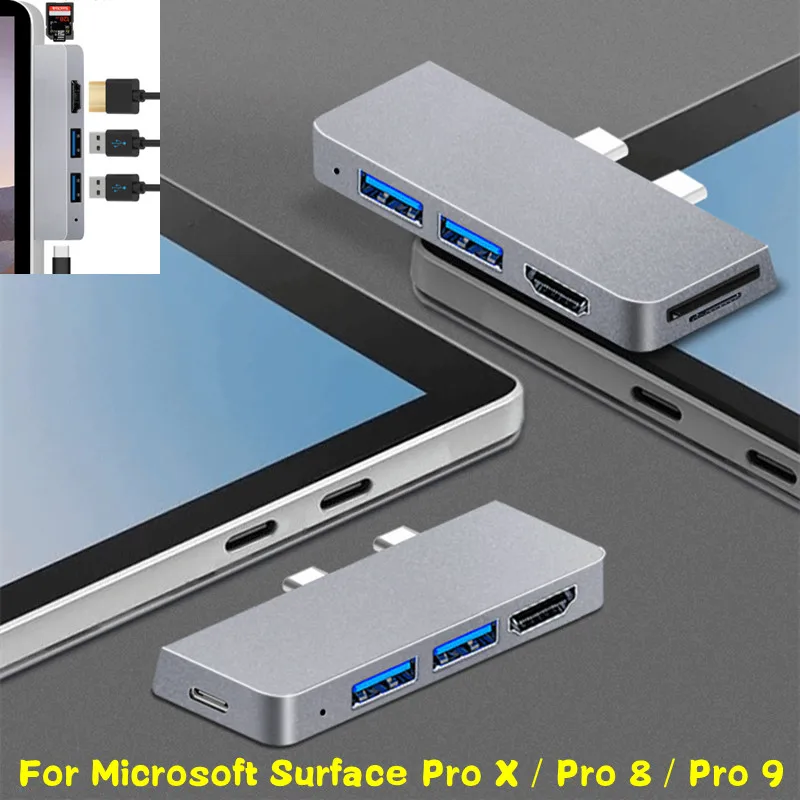 Docking Station Hub Per Surface Pro 8 Type-C A Hub Lettore Di Schede Usb 3.0 Compatibile Con Hdmi Per Docking Station Surface Pro 9 Pro X