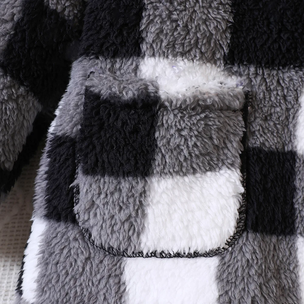 Kids Casual Coat for Girls Autumn Winter Long Sleeve Plaid Fur Thicken Long Outwear girls winter coat