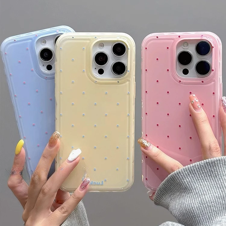 Luxury Ins Candy Color Polka Dot Ultra Slim Soft Silicone Case