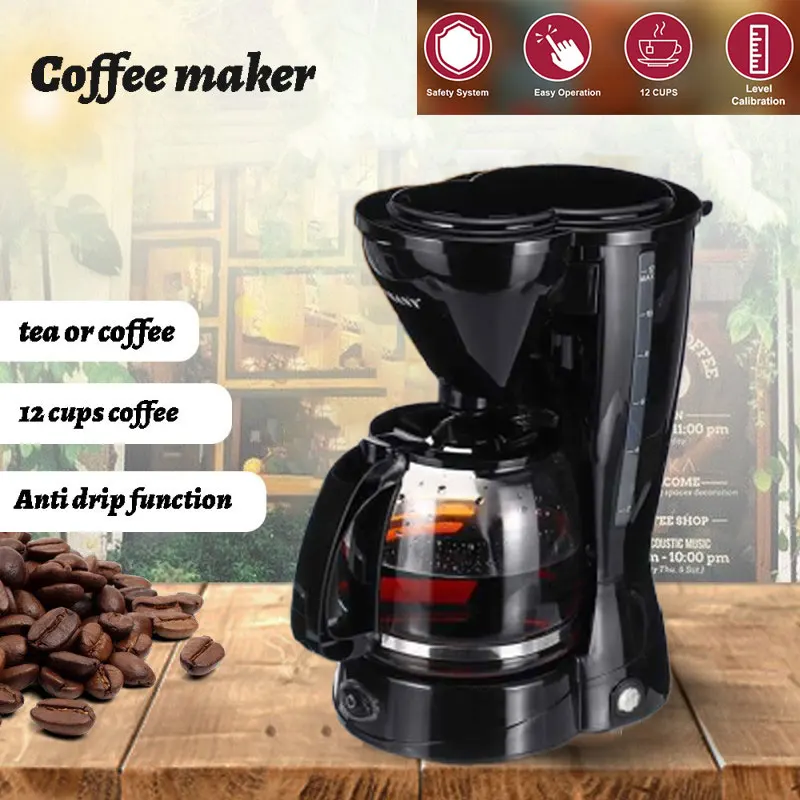 1.5L Electric Coffee Maker,800W Portable Drip Coffee Machine,Home Semi-Automatic Small Milk Coffee Tea Pot, Office Mocha Pot