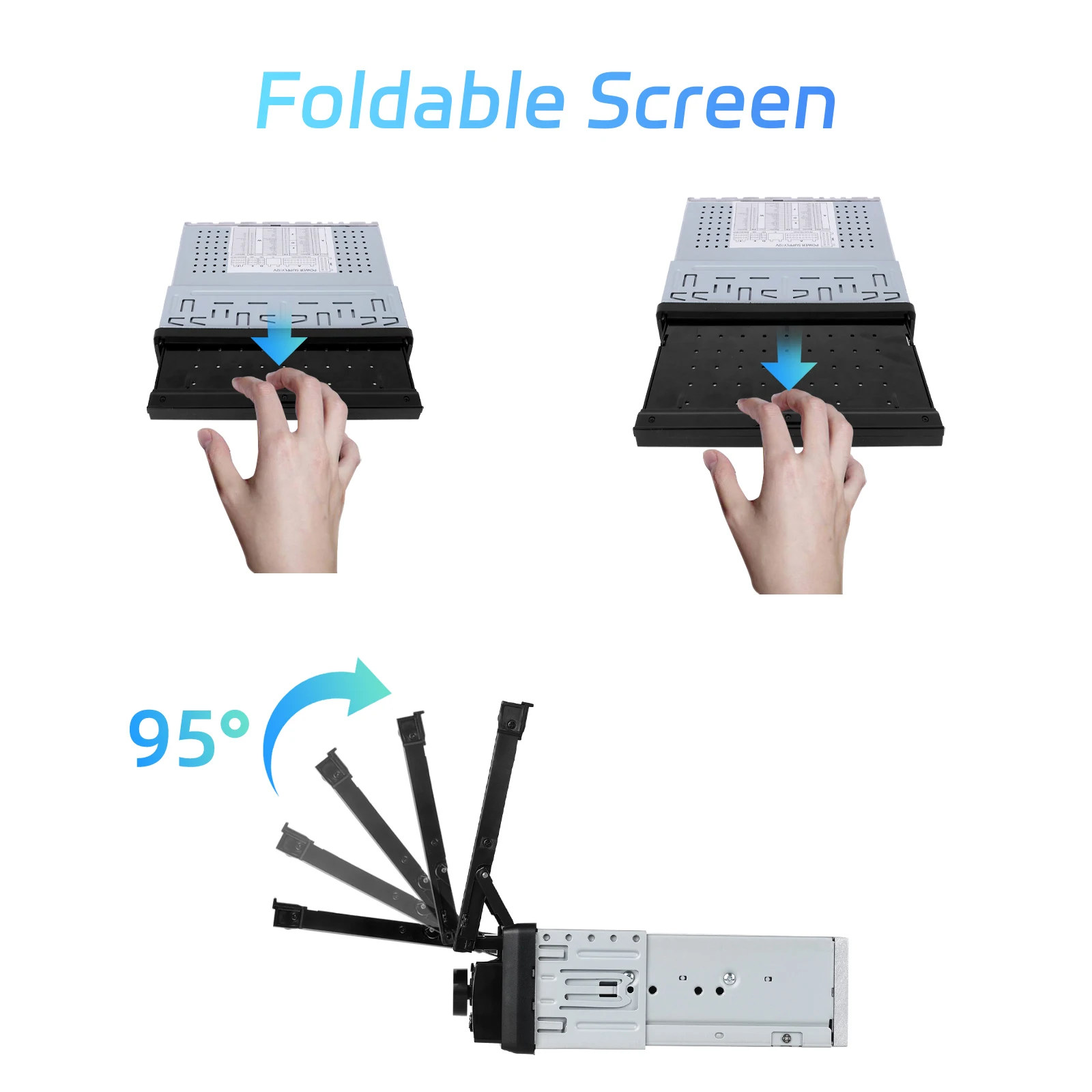 Leekooluu-Radio con cable para coche, reproductor Multimedia con Android, Carplay, pantalla retráctil Manual de 7 pulgadas, 1 Din, MP5, vídeo, Universal 3