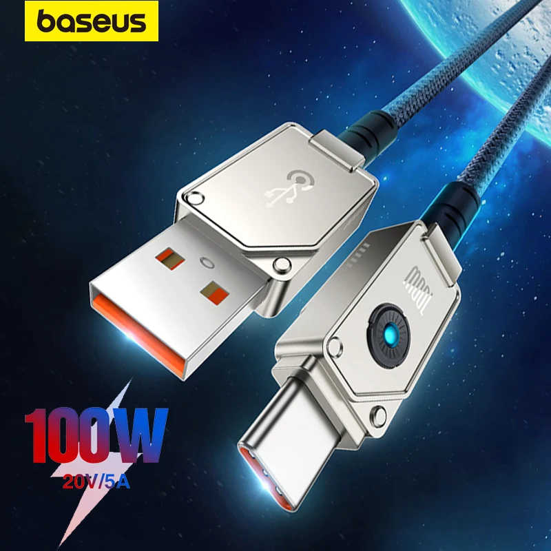 

Baseus 100W USB Charger Cable for Honor Nova 6A Fast Charging Cable for Huawei P60 Mate50 Pro Xiaomi Tablet Data Cable Wire Cord