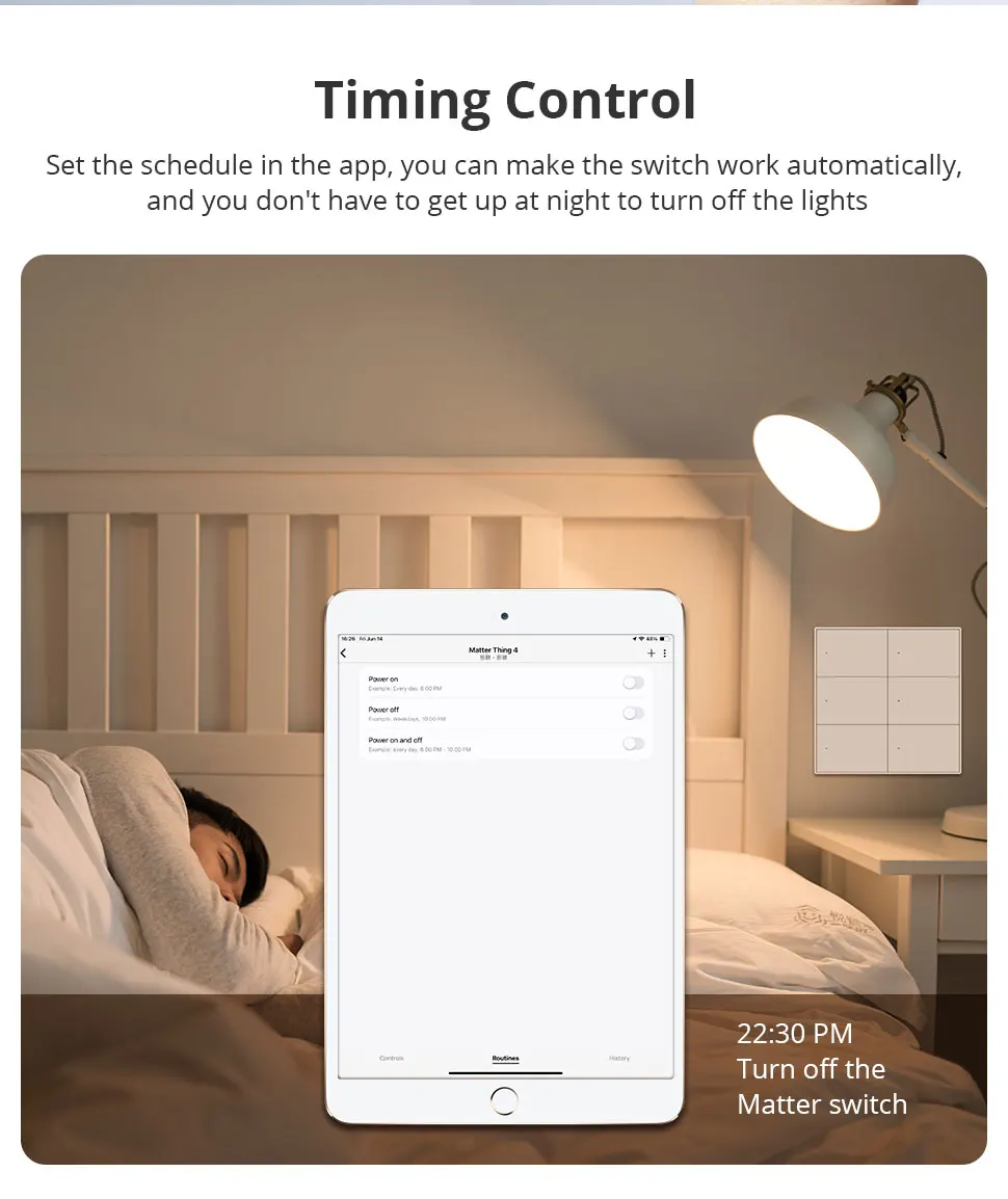 Matter Over WiFi Smart Wall Light Switch 1 2 3 4 6 Gangs with Neutral Switch US