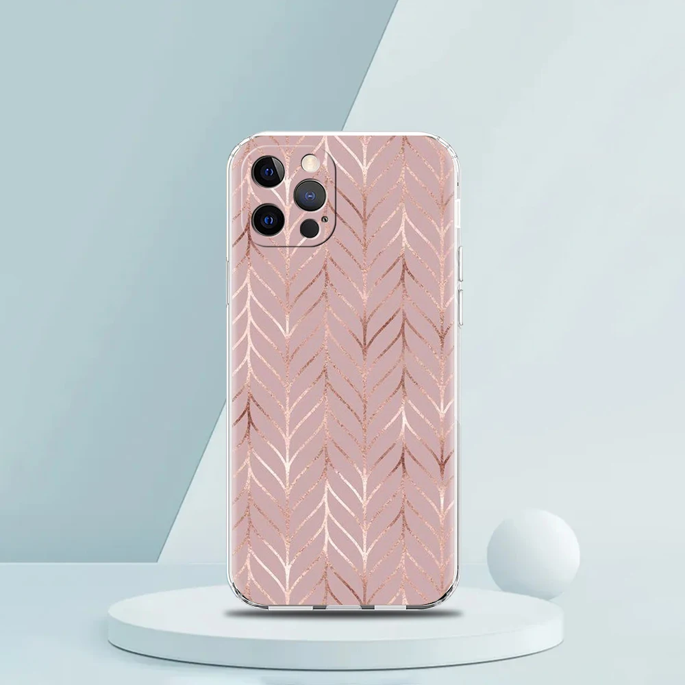 Gold Rose Love Heart Luxury Soft Silicone Clear Phone Case