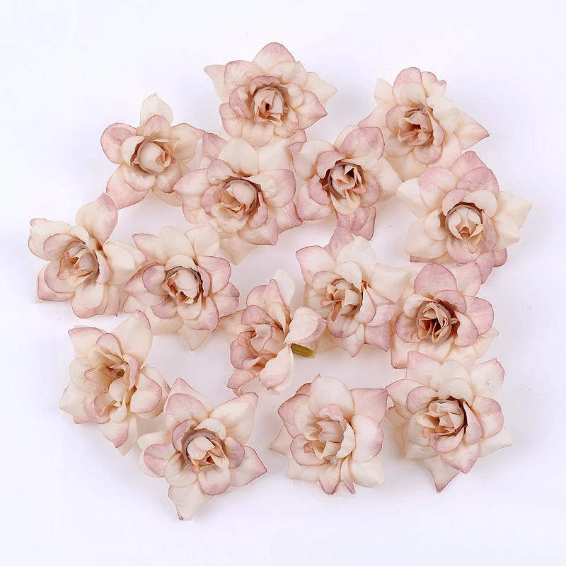 Artificial Flowers Rose Head Silk Fake Flowers For Home Decor Garden Party Wedding Decoration Craft Wreath Accessories