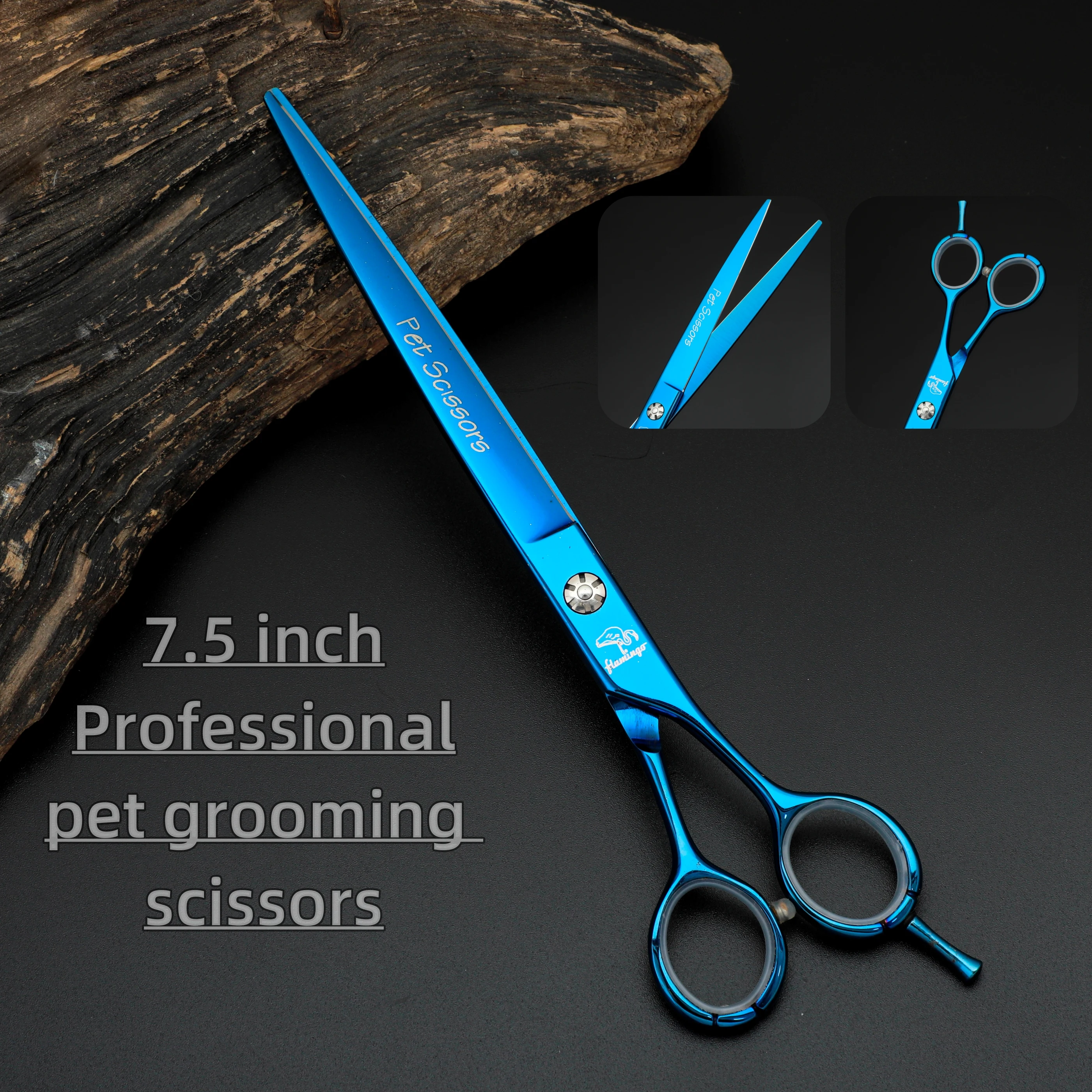 A.tami 7.0-7.5-8 Professionelle Tierpflegeschere, 55 %/70 % Effilierschere, gebogene Schere aus Hitachi 440c-Stahl, scharf und langlebig – Detail 14