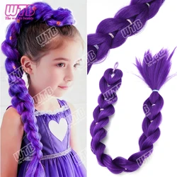 Purple Braided Ponytail Hair Extension - 26 Synthetic (WHITE)