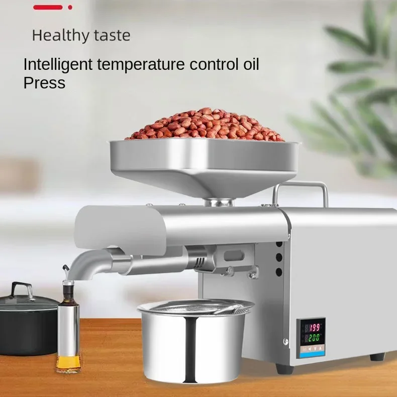 

220V Stainless Steel Oil Presser for Home and Small Business, with Temperature Control and Cold/Hot Pressing Functions