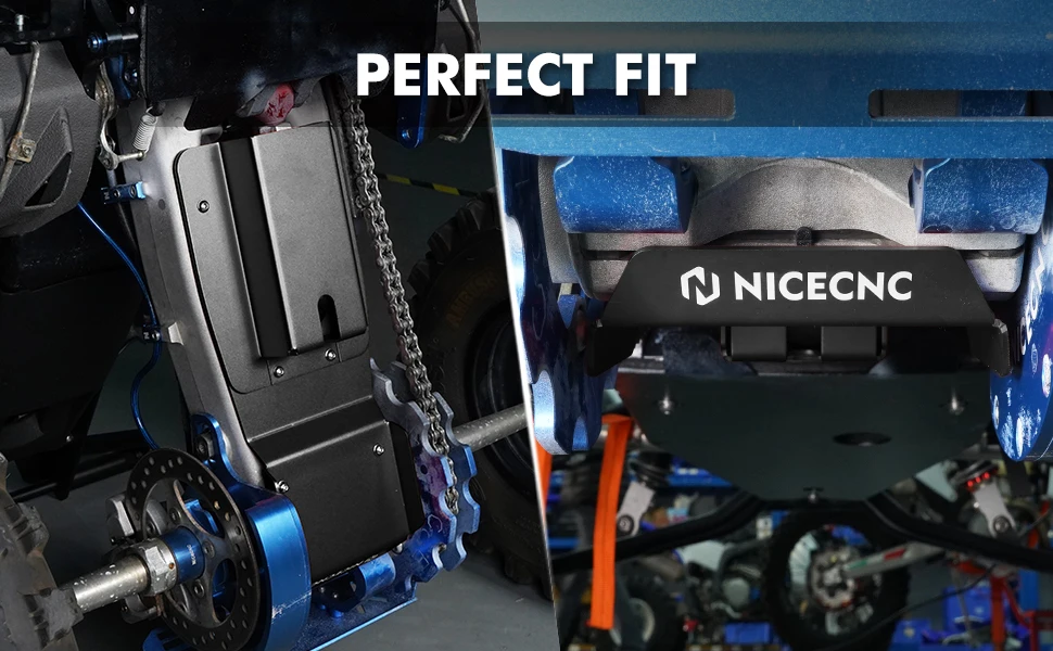 NICECNC ATV-Schwingen-Unterfahrschutz für Yamaha Raptor 700 Raptor 700R YFM700 YFM700R 1PE-F219X-00-00, rostfrei eloxiert – Detail 5