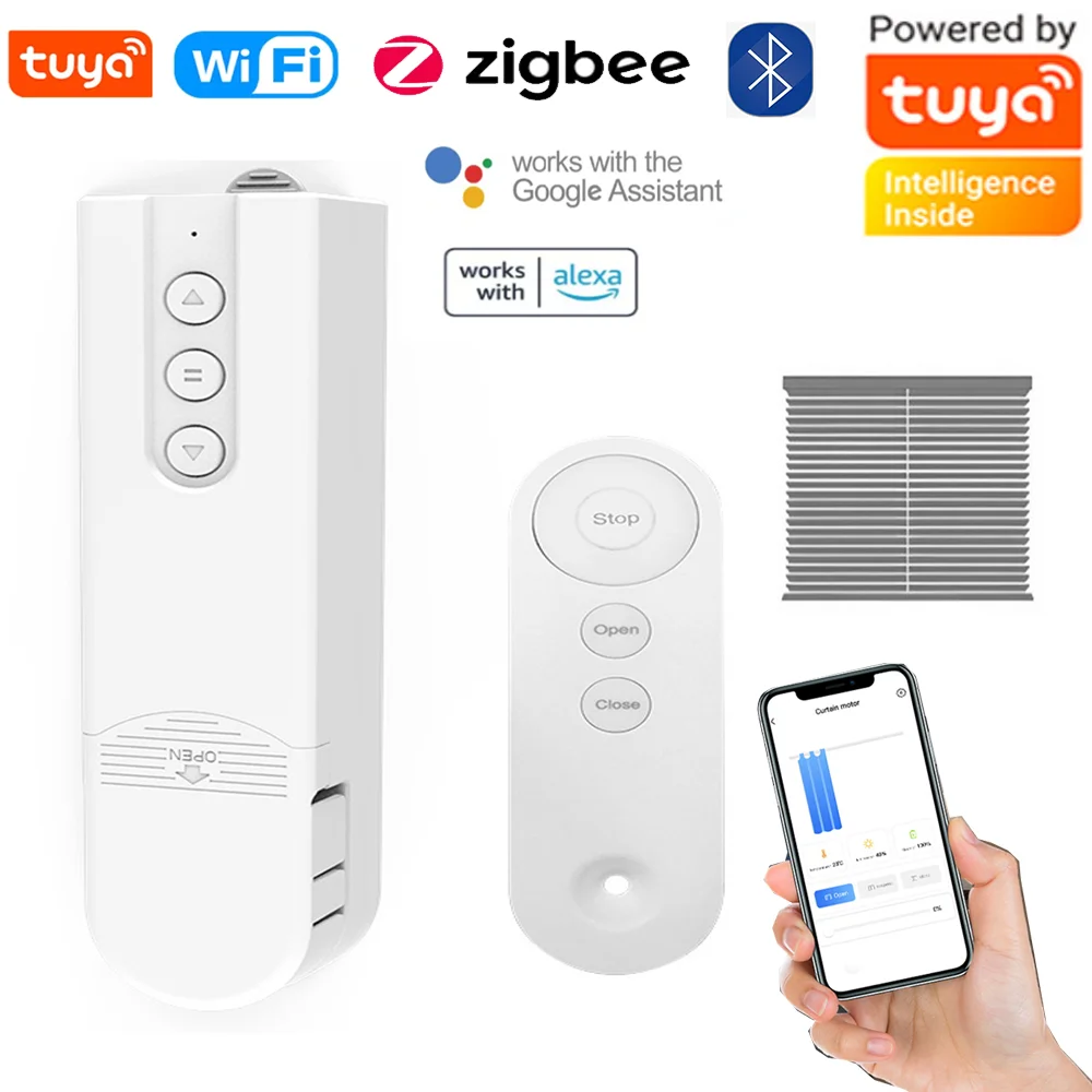전동 커튼 모터 체인 롤러 블라인드 풀 비드 커튼 스위치 시스템 음성 제어 투야 WIFI ZIGBEE BT 스마트 라이프 앱