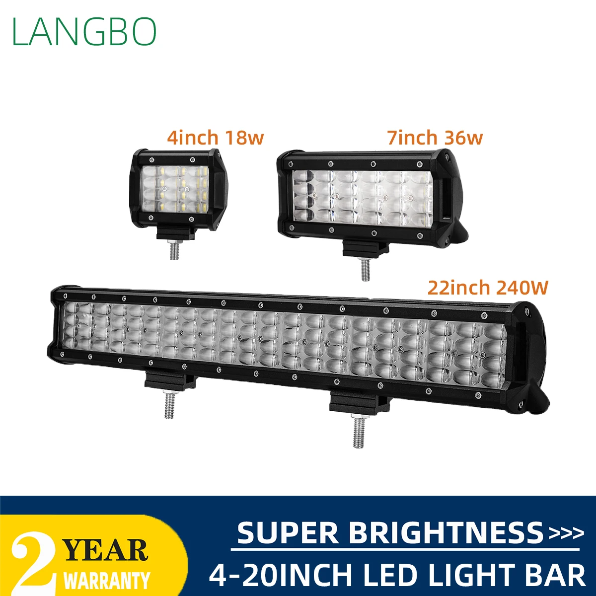 1/2 Pz 4 7 "Led Combo Work Light Bar Per Auto Suv Avt Truck Spotlight Foco Led 4X4 Off Road Faro Bar Niva Lada Driving Fog