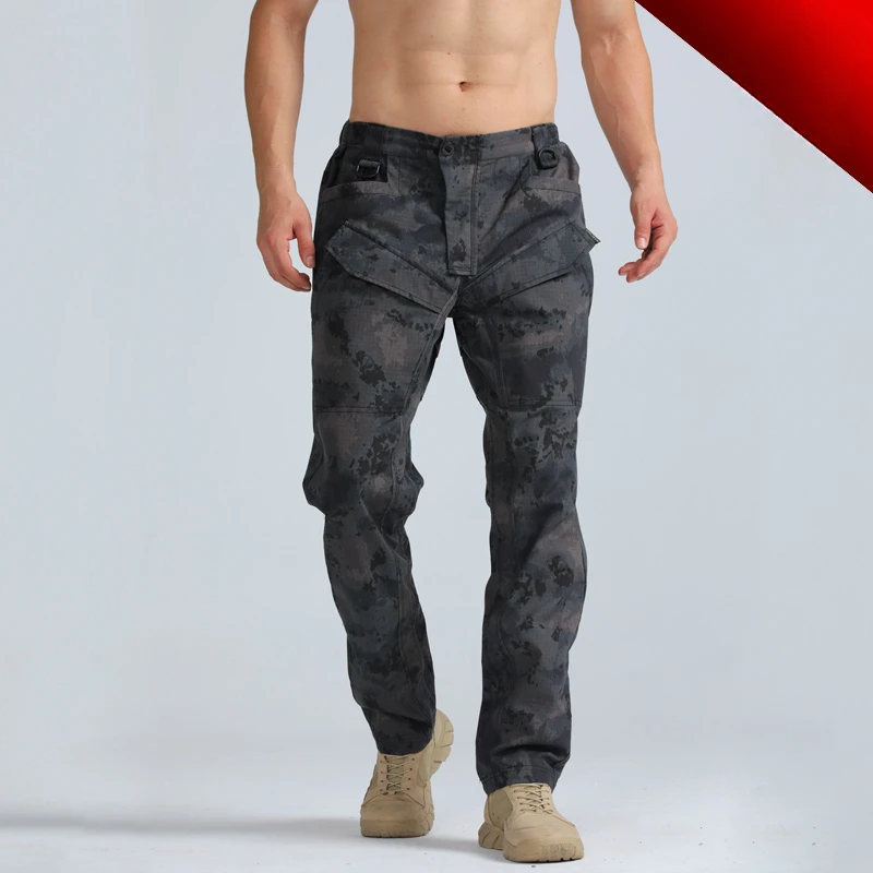 Genuine new outdoor camouflage pants special forces four-color jungle tactical pants military fans slim-fit multi-bag overalls