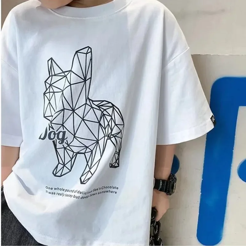Boys' Summer Short Sleeve T-shirt New Small and Medium Children's Round Neck Top Children's Casual Versatile Half Sleeve Fashion