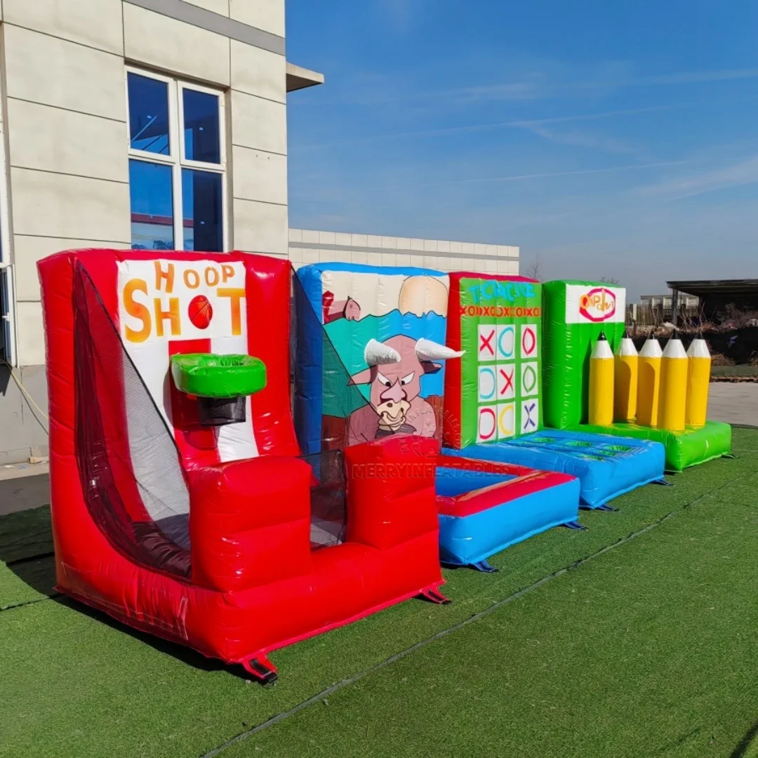 Carnival 4 in 1 Sports Games Ring Toss Games Basketball Shooting Juegos inflables Inflatable